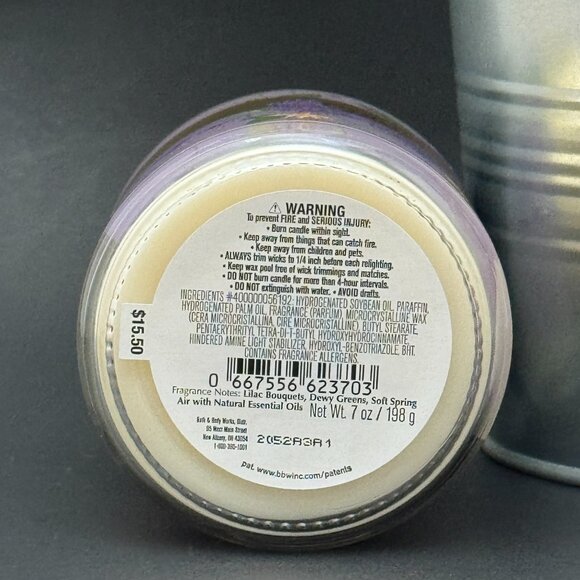 BBW Fresh Cut Lilacs Bath & Body Works Mason Jar Single Wick Candle - Picture 9 of 10